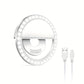CLEANTRUST Rechargeable LED Ring Light for Selfies and Live Streaming, Portable Circular Flashlight, Dual Power Mode: Battery/USB, Warm White Light, with 40mAh Polymer Lithium Battery, for Smartphones, Cameras, and Makeup