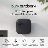 Like-New Blink Outdoor 4 (4th Gen) – Wire-free smart security camera, two-year battery life, two-way audio, HD live view, enhanced motion detection, Works with Alexa – 2 camera system