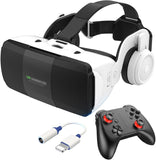 VR Headset for Phone 4.7-7.8 Inch iOS and Android, 3D Virtual Reality Glasses with Controller and Headphones, Vr Glasses for Kids and Adult Play Vr Games &amp; 3D Movies, for Men/Kids (