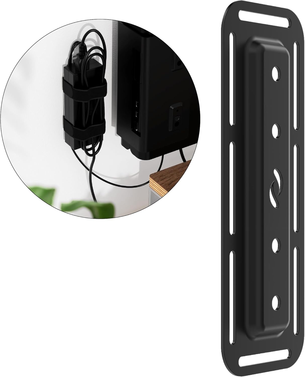 HumanCentric Cable Box Mount and Modem Mount, Adjustable Wall Mount for Small and Wide Devices Like Cable Boxes, Modems, DVD Players, Streaming Media Devices, Mount on The Wall Behind TV
