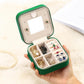 TRODANCE Jewelry Travel Case with Mirror,Small Travel Jewelry Organizer, Portable Jewelry Box Travel Mini Organizer Portable Display Storage Box For Rings Earrings Necklaces (White)