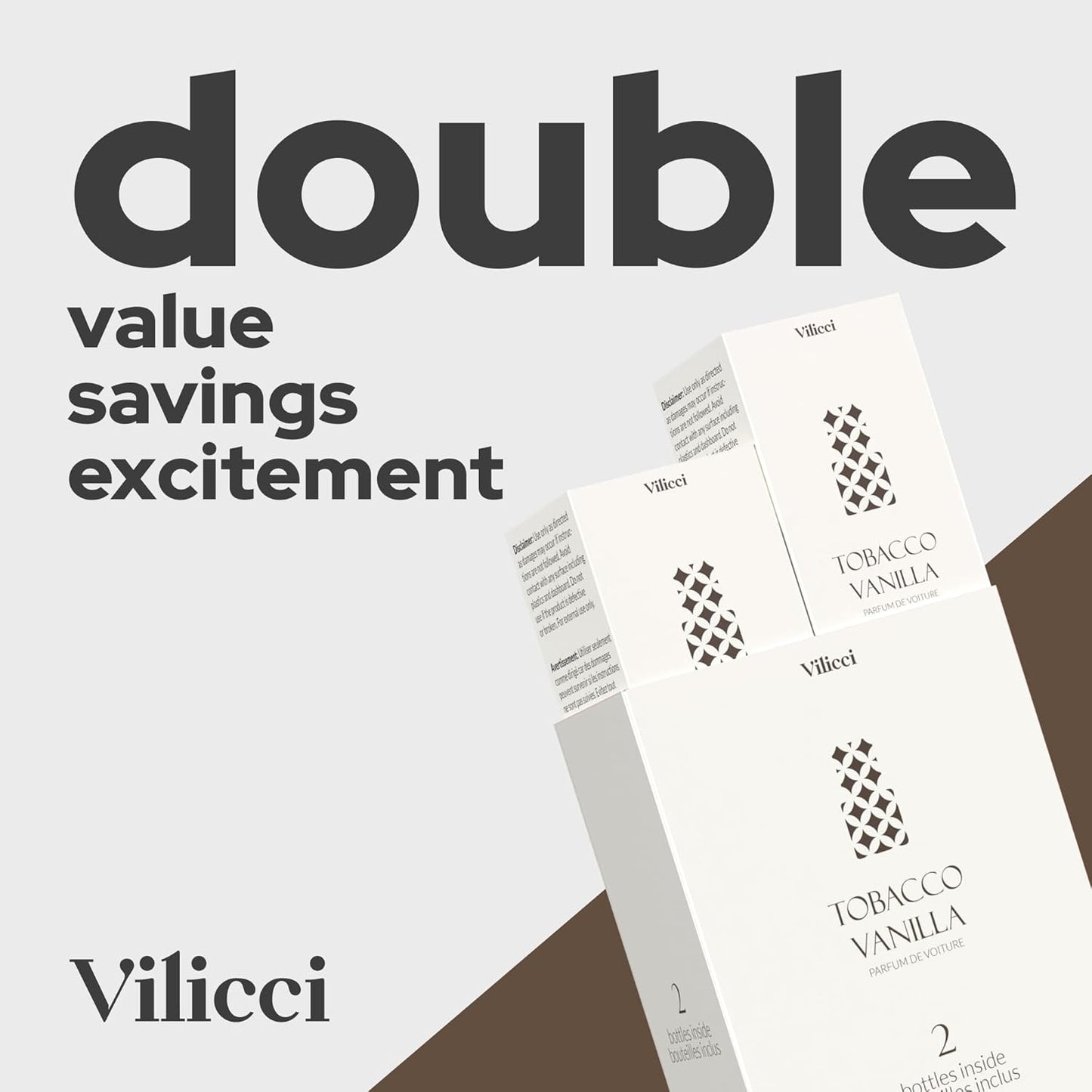 Vilicci Car Air Freshener - Tobacco Vanilla Scent - Elegant Car Fresheners, Air Freshener for Car, Premium Car Hanging Air Freshener, Long-Lasting Fragrance for Auto and Home, 1 Bottle