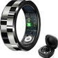 Smart Ring,Fitness Tracker Ring for Men/Women,Monitoring of Pedometer,Heart Rate,Blood Oxygen,Sleep Tracker,No App Subscription,Compatible with Android and iOS (Black,9#)