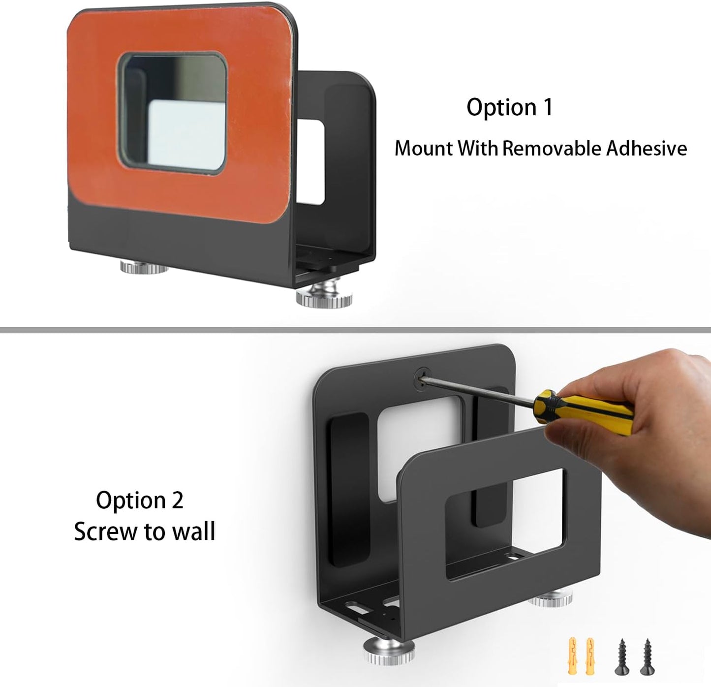 Monzlteck Adjustable Small Device Wall Mount Holder for Apple TV,ROKU,Router,Modem and Other Media Players