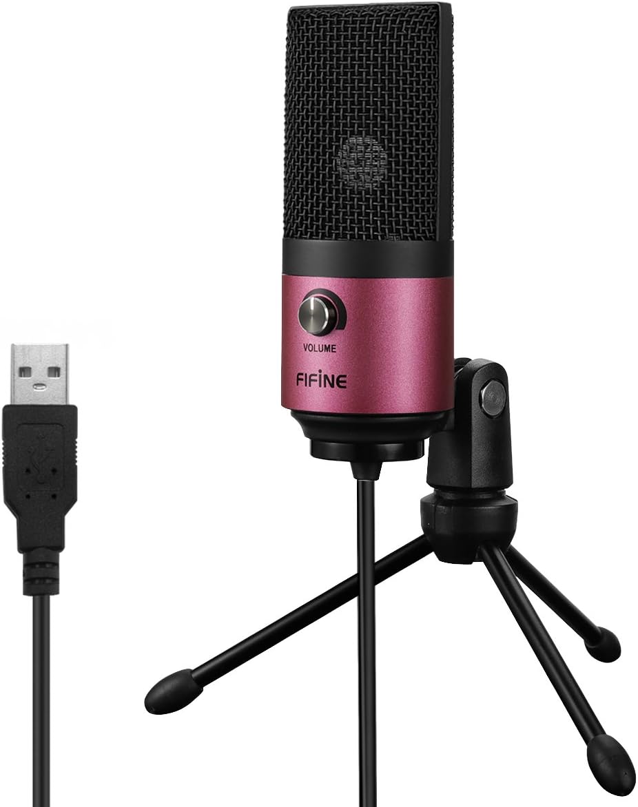FIFINE USB Microphone, Metal Condenser Recording Microphone for Laptop MAC or Windows Cardioid Studio Recording Vocals, Voice Overs,Streaming Broadcast and YouTube Videos-K669B
