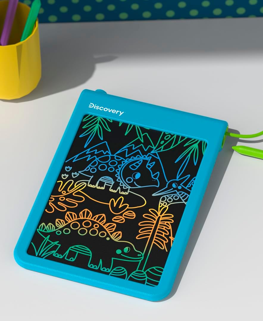 Discovery™ Bright Doodles LCD Art Tablet - Mess-Free Colorful Drawing on Widescreen Display, Includes Tethered Stylus