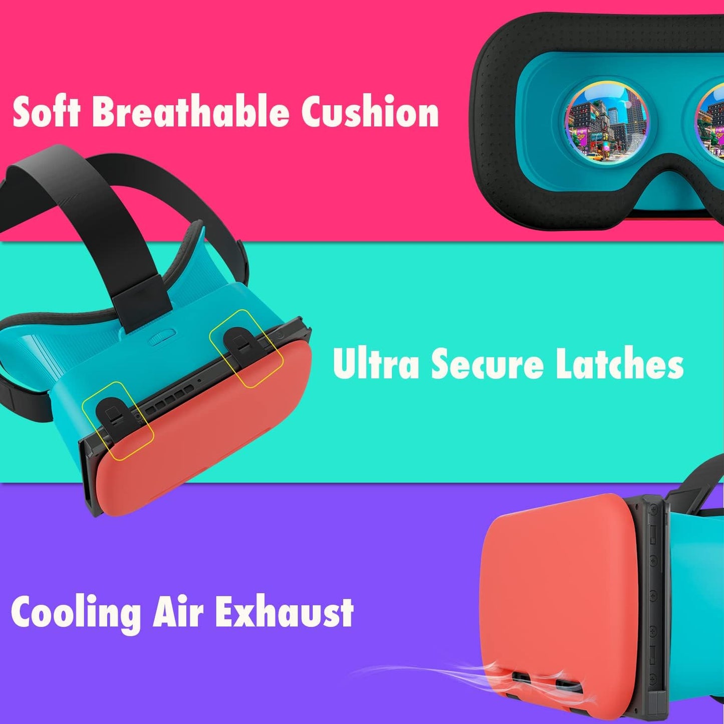 Orzly VR Headset Designed for Nintendo Switch &amp; Switch OLED Console with Adjustable Lens for a Virtual Reality Gaming Experience and for Labo VR - White - Gift Boxed Edition