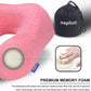 napfun Neck Pillow for Traveling, Upgraded Travel Neck Pillow for Airplane 100% Pure Memory Foam Travel Pillow for Flight Headrest Sleep, Portable Plane Accessories, Striped Black