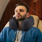 napfun Neck Pillow for Traveling, Upgraded Travel Neck Pillow for Airplane 100% Pure Memory Foam Travel Pillow for Flight Headrest Sleep, Portable Plane Accessories, Striped Black