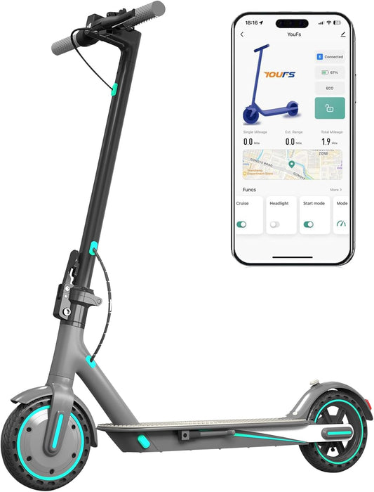 Electric Scooter for Adults, Up to 19 Mph, 19 Miles Range &amp; 264 lbs Load, Aluminum Alloy E-Scooter with 350W Motor, Foldable Escooter with Dual Braking System and App Control