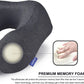 napfun Neck Pillow for Traveling, Upgraded Travel Neck Pillow for Airplane 100% Pure Memory Foam Travel Pillow for Flight Headrest Sleep, Portable Plane Accessories, Striped Black