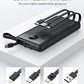 VRURC 10000mAh Power Bank Built-in Cables, Portable Charger with LED Display, Slim Travel Battery Pack with Cords, 5 Output Dual Input Phone Charger for Cell Phone Smart Devcies-Blue(1 Pack)