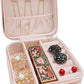 TRODANCE Jewelry Travel Case with Mirror,Small Travel Jewelry Organizer, Portable Jewelry Box Travel Mini Organizer Portable Display Storage Box For Rings Earrings Necklaces (White)