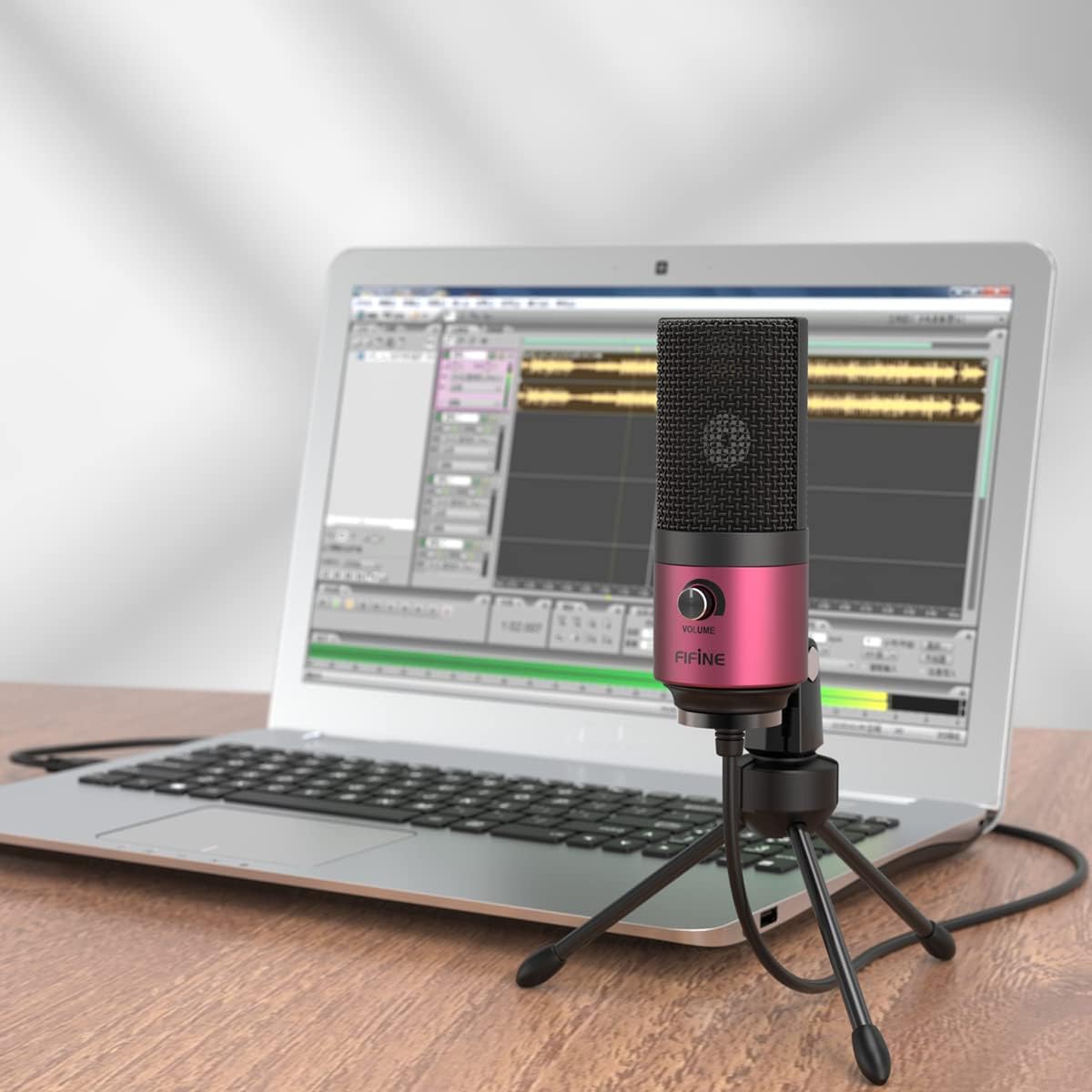 FIFINE USB Microphone, Metal Condenser Recording Microphone for Laptop MAC or Windows Cardioid Studio Recording Vocals, Voice Overs,Streaming Broadcast and YouTube Videos-K669B