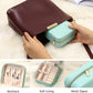 TRODANCE Jewelry Travel Case with Mirror,Small Travel Jewelry Organizer, Portable Jewelry Box Travel Mini Organizer Portable Display Storage Box For Rings Earrings Necklaces (White)