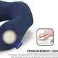 napfun Neck Pillow for Traveling, Upgraded Travel Neck Pillow for Airplane 100% Pure Memory Foam Travel Pillow for Flight Headrest Sleep, Portable Plane Accessories, Striped Black
