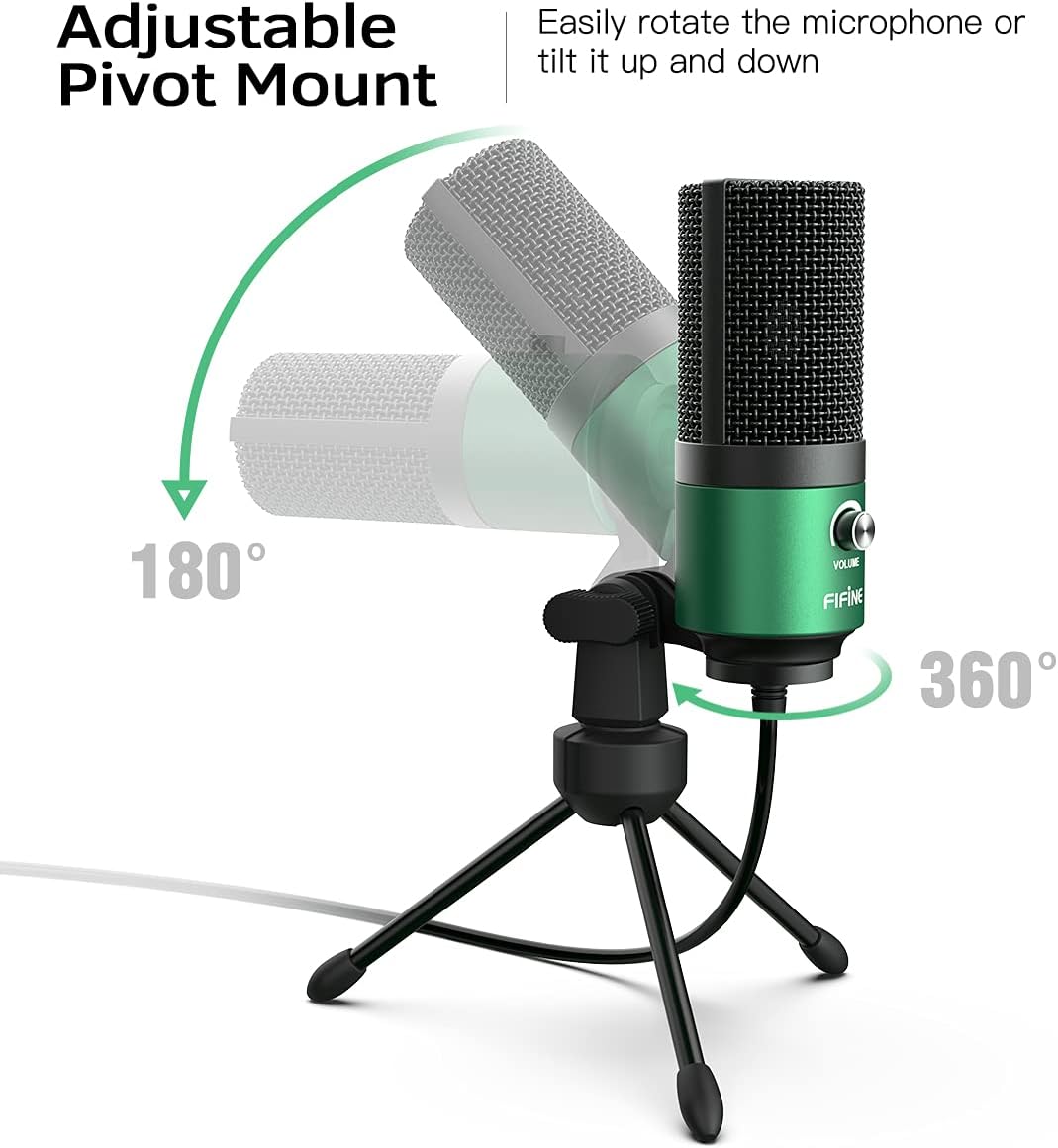 FIFINE USB Microphone, Metal Condenser Recording Microphone for Laptop MAC or Windows Cardioid Studio Recording Vocals, Voice Overs,Streaming Broadcast and YouTube Videos-K669B
