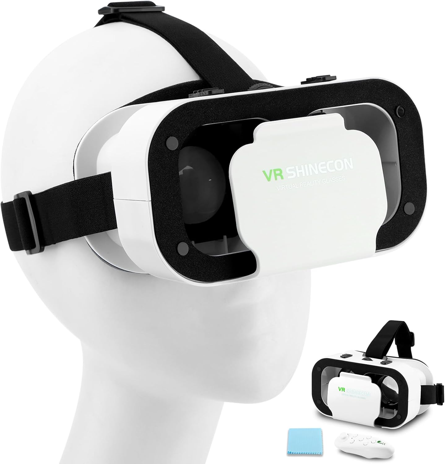V5 VR Headset for Phone,3D Glasses Headset Helmets Virtual Reality Headset with Bluetooth Controller,Adjustable Pupil Distance VR Goggles for Movies Games,4.7-6“ Screen