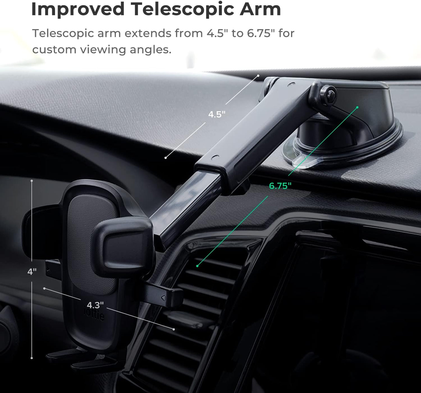 iOttie Easy One Touch 6 Universal Car Mount Dashboard &amp; Windshield Suction Cup Phone Holder for iPhone Samsung, Google, All Smartphones