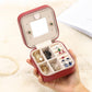 TRODANCE Jewelry Travel Case with Mirror,Small Travel Jewelry Organizer, Portable Jewelry Box Travel Mini Organizer Portable Display Storage Box For Rings Earrings Necklaces (White)