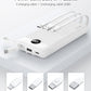 VRURC 10000mAh Power Bank Built-in Cables, Portable Charger with LED Display, Slim Travel Battery Pack with Cords, 5 Output Dual Input Phone Charger for Cell Phone Smart Devcies-Blue(1 Pack)