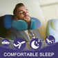 napfun Neck Pillow for Traveling, Upgraded Travel Neck Pillow for Airplane 100% Pure Memory Foam Travel Pillow for Flight Headrest Sleep, Portable Plane Accessories, Striped Black