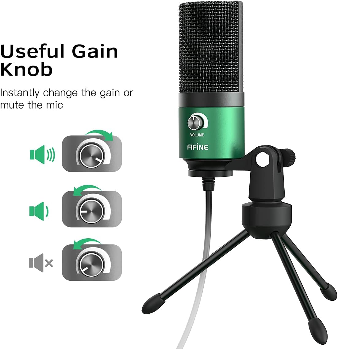 FIFINE USB Microphone, Metal Condenser Recording Microphone for Laptop MAC or Windows Cardioid Studio Recording Vocals, Voice Overs,Streaming Broadcast and YouTube Videos-K669B