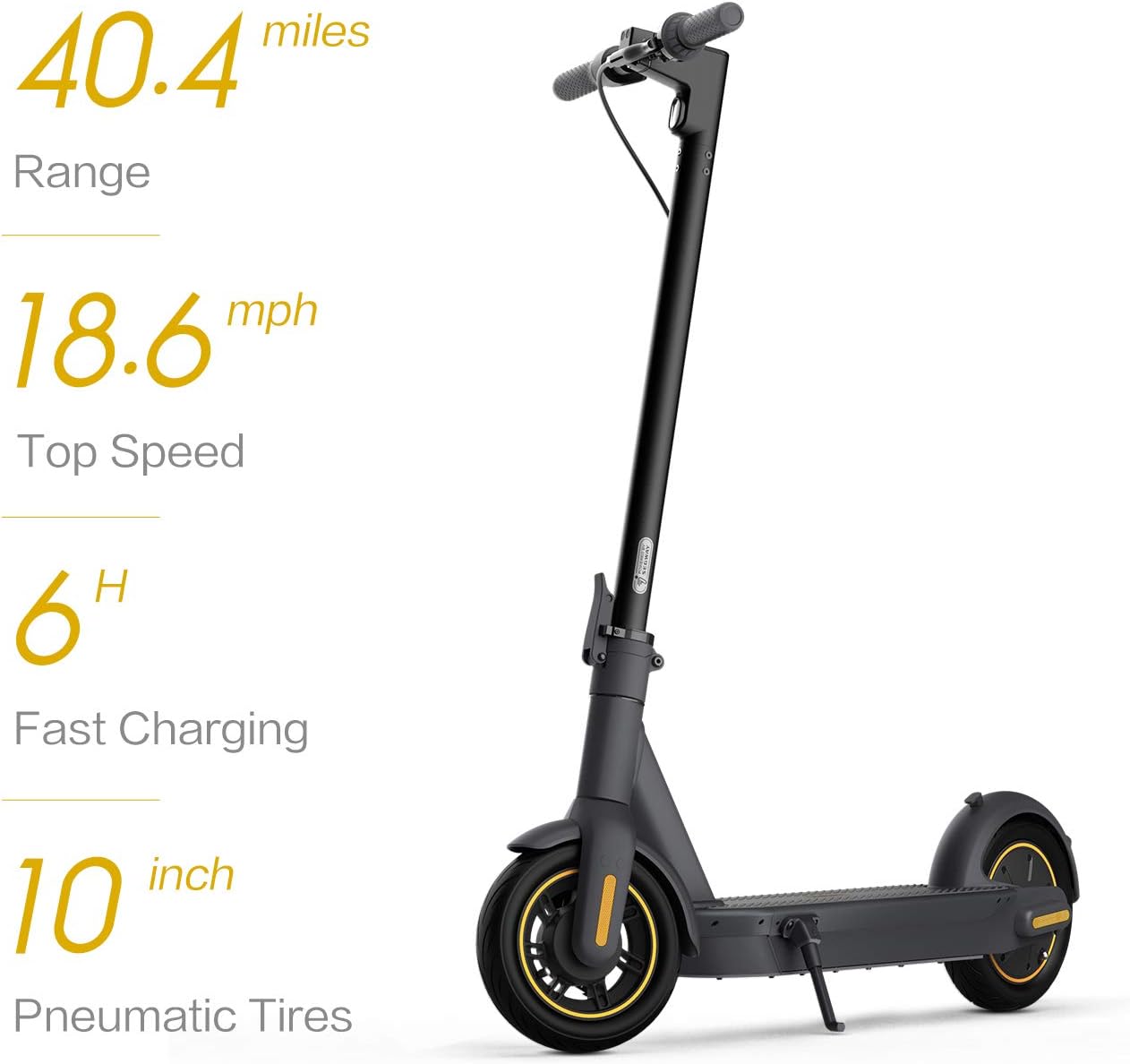 Segway Ninebot MAX Electric Kick Scooter w/Powerful Motor, Long Miles Range, 18.6 &amp; 22mph Top Speed, Dual Suspension (MAX G2 Only), Scooter for Adults UL-2271 2272 Certified