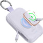 RORRY Portable Charger, 5000mAh Portable Charger Power Bank with Built-in Cables, Travel Keychain Battery Pack for Apple Watch Ultra 2/9/8/Ultra/7/6/SE/5, iPhone 16/15/14/13/12, Purple