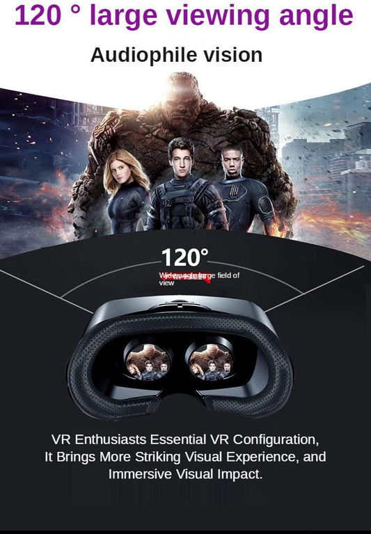 NEWSTYP 5~7inch VRG Pro 3D VR Glasses Virtual Reality Full Screen Visual Wide-Angle VR Glasses Box for 5 to 7 inch Smartphone Eyeglasses with Remote Control (Black Basic)
