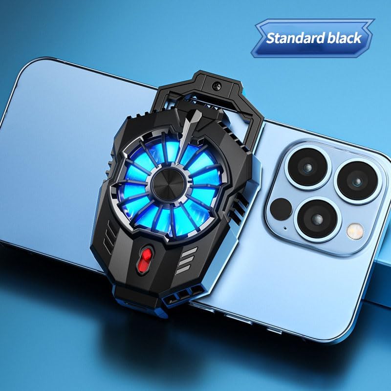 Electroplate Phone Cooling Fan, 2 Gears Cooler with Clip for iPhone, Semiconductor Quick Cooling Gaming Equipment for Travel Outdoor Live