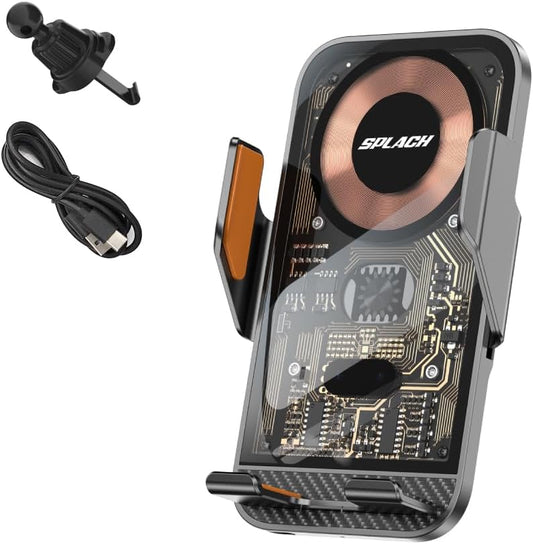 SPLACH Zippy S Wireless Charging Phone Holder, auto-Sensor Phone Holder, Compatible with iPhone Samsung Google and All 4.7&#39;&#39;-6.8&#39;&#39; Phones