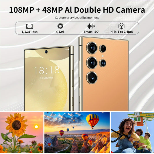 6.8" Touchscreen Smartphone with Dual SIM, Face Unlock, HD Camera, 6000mAh Battery, USB-C Charging, Includes Stylus