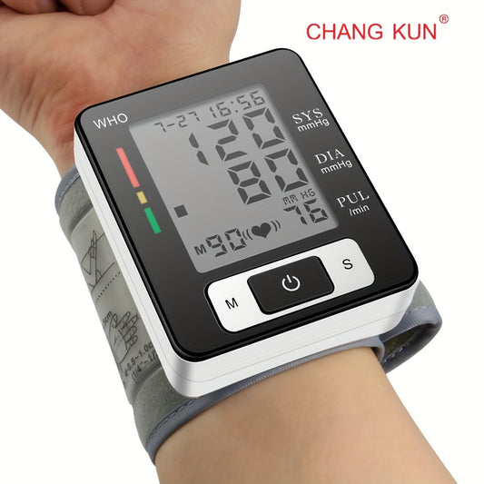 CHANG KUN Premium Wrist Blood Pressure Monitor With Pulse Heart Rate, Blood Pressure Machine With Large LCD Display - Digital Automatic Blood Pressure Wrist Cuff And Carrying Case Included, Health Monitoring For Adult And Older
