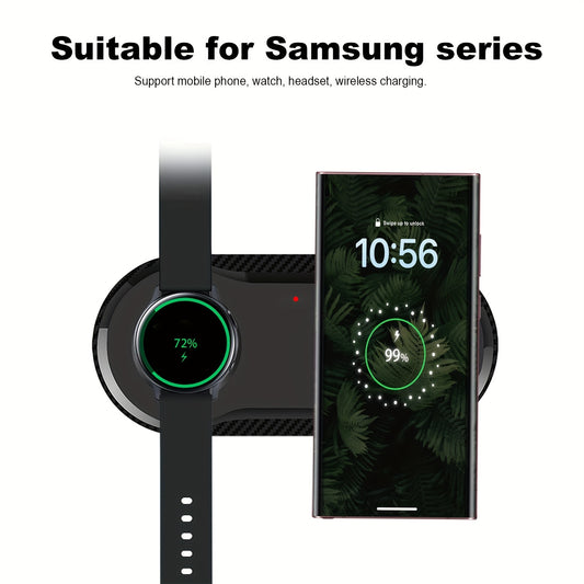 FDGAO 2-in-1 Wireless Charging Pad, Fast Charging Qi Charger, USB Type-C Connector, USB Power Mode, ≤36V Operating Voltage, with No Battery for Samsung, Smartphones & Watches