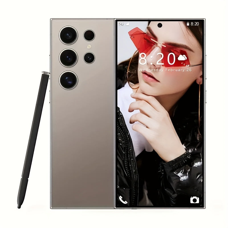 S24 Intelligent Touchscreen Phone, Dual Card Dual Standby, Facial Recognition, 8 256GB, High-definition Camera, 6800mAh - With Stylus, Headphones, Type-C Charging Cable, Phone Case, Screen Protector