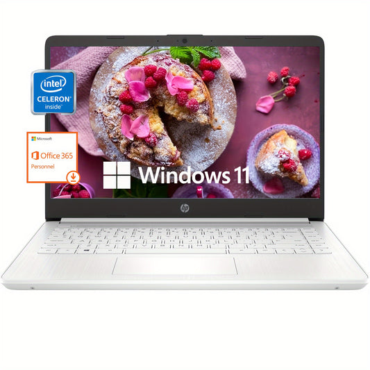 HP 2024 Newest 14" Laptop For Student And Business, HP Stream 14inch Laptop, Ultral Light Laptops, Intel Celeron N4120(Quad-Core), Up To 16GB RAM, Up To 320GB Storage(64GB EMMC 256GB Micro SD), 1-Year Office 365, Windows 11 Home In S Mode, Snowflake Whit