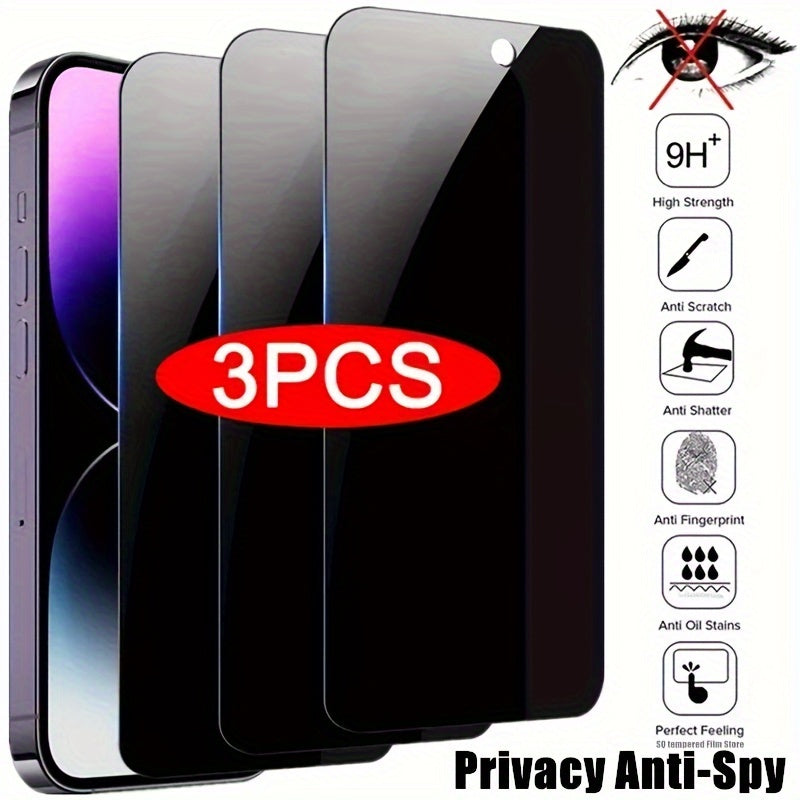 3Pcs Anti-Spy Screen Protector For iPhone 11 12 13 PRO MAX