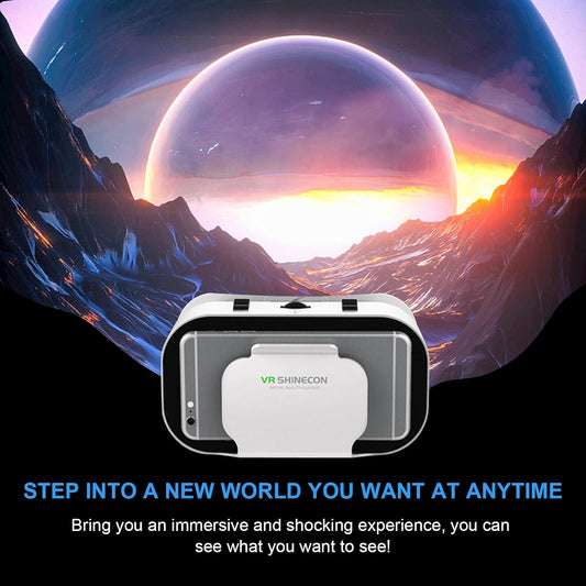 3D VR Glasses Virtual Reality Headset for iPhone or Android Compatible 4.7-6.5 inch,Adjustable Virtual Reality 3D Glasses Headset Helmets with Controller, for Mobile Games &amp; Movies