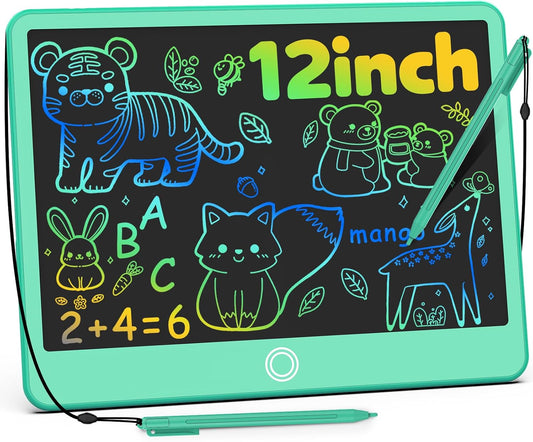 BAVEEL LCD Writing Tablet, 12 Inch Colorful Toddler Doodle Board Reusable Drawing Tablet, Educational and Learning Toy for 3 4 5 6 Years Old Boy and Girls, for Kids Toddlers