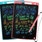 LCD Writing Tablet, 2 Packs Drawing Pads for Kids 3 4 5 6 Years Old 8.5 Inch Colorful Lines Doodle Scribble Boards Educational Toys for Boys Girls Road Trip EssentialsTravel Game Toys,Pink Blue