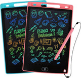 LCD Writing Tablet, 2 Packs Drawing Pads for Kids 3 4 5 6 Years Old 8.5 Inch Colorful Lines Doodle Scribble Boards Educational Toys for Boys Girls Road Trip EssentialsTravel Game Toys,Pink Blue
