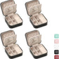 TRODANCE Jewelry Travel Case with Mirror,Small Travel Jewelry Organizer, Portable Jewelry Box Travel Mini Organizer Portable Display Storage Box For Rings Earrings Necklaces (White)