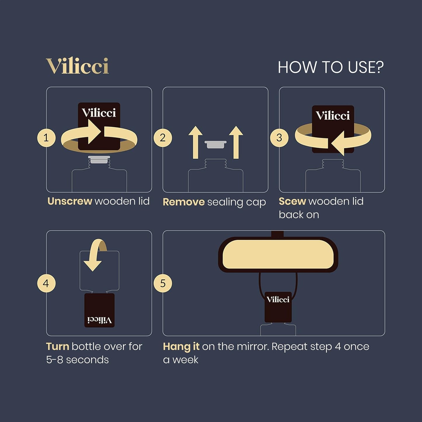 Vilicci Car Air Freshener - Tobacco Vanilla Scent - Elegant Car Fresheners, Air Freshener for Car, Premium Car Hanging Air Freshener, Long-Lasting Fragrance for Auto and Home, 1 Bottle
