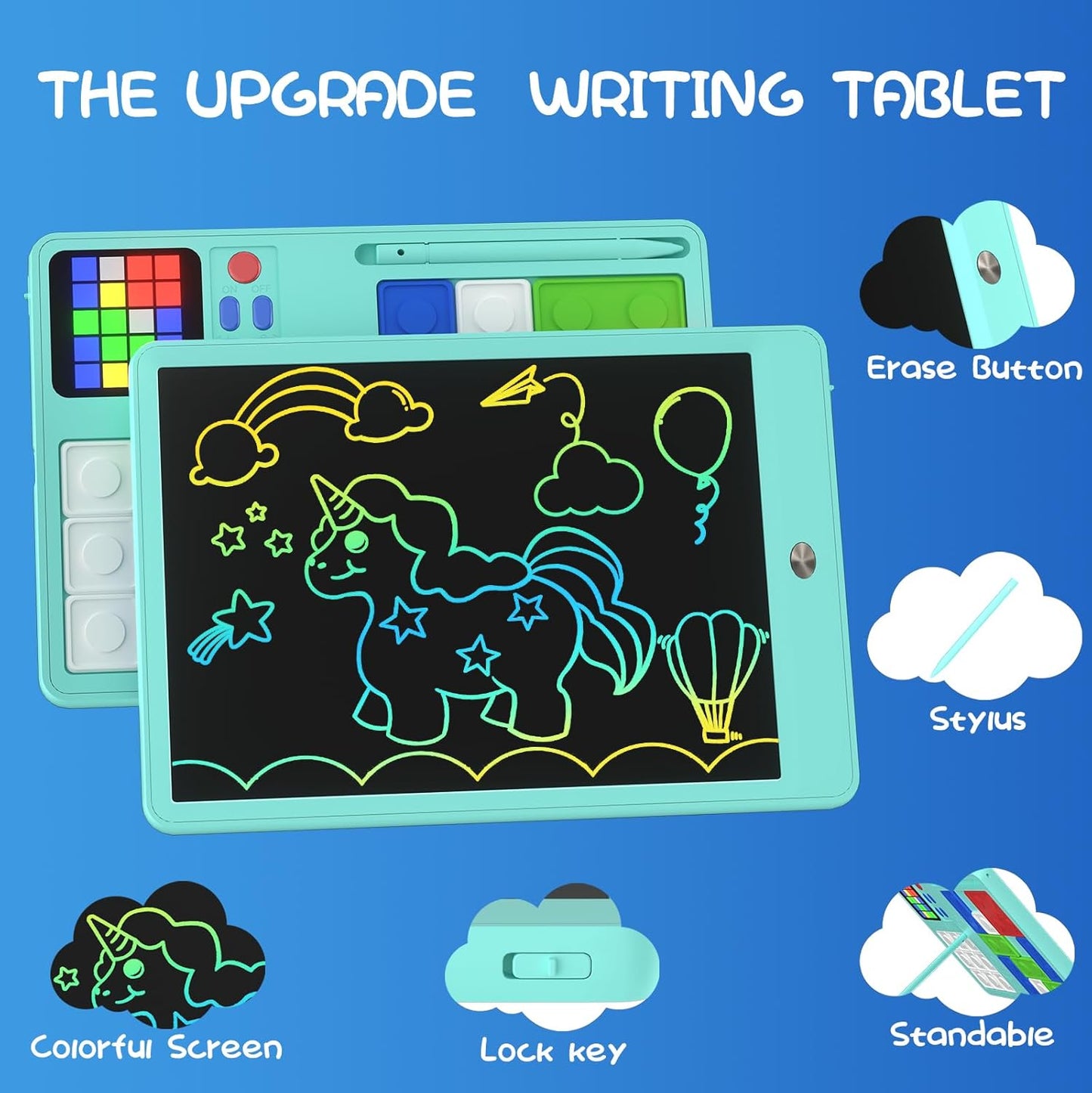 PYTTUR LCD Writing Tablet for Kids 10 Inch Colorful Toddler Drawing Tablet Reusable Doodle Board Electronic Drawing Pads Educational and Learning Kids Toys for Girls(Pink)