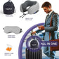 napfun Neck Pillow for Traveling, Upgraded Travel Neck Pillow for Airplane 100% Pure Memory Foam Travel Pillow for Flight Headrest Sleep, Portable Plane Accessories, Striped Black