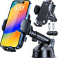 [2024 Upgrade 80LBS Strong Suction]YRU Car Phone Holder Mount,[Bumpy Road Stable]Dashboard Cell Phone Holder for Car Air Vent Windshield Phone Stand for iPhone 15 14 13 12 Pro Max Samsung Truck, Black