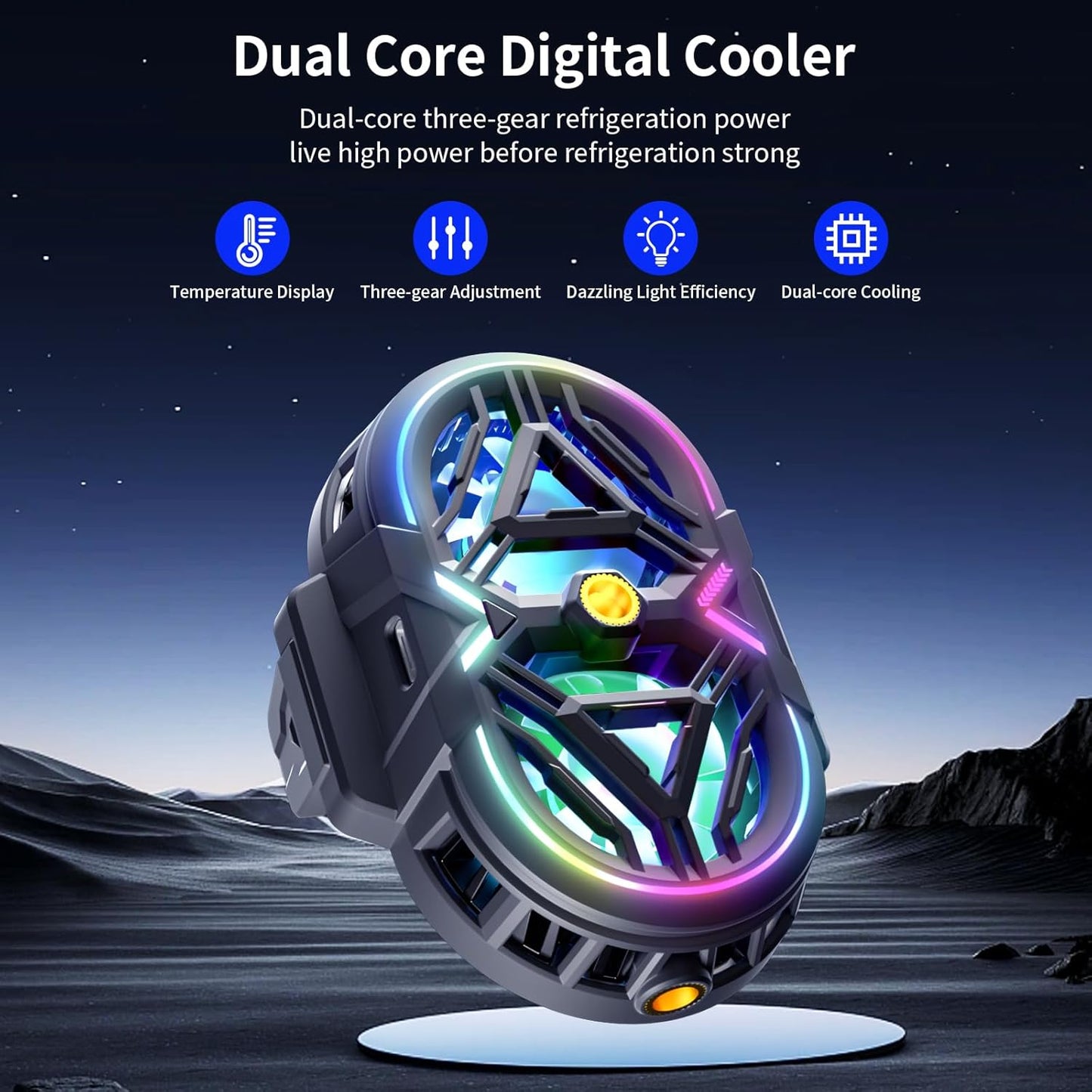 NEVEIKA Phone Cooler, Cellphone Radiator with Dual Semi-Conductor Cooling Chip, Mobile Phones with a Width of 6 to 8 cm for Tiktok Live Streaming, Outdoor Vlog, Mobile Gaming.
