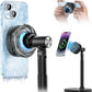 Ulanzi SK-10 3 in 1 Magnetic Cell Phone Stand with Cooling Fan and Wireless Charger for iPhone, Height Adjustable Phone Desk Holder Semiconductor Cooling Fan for Live Streaming Gaming Phone Cooler