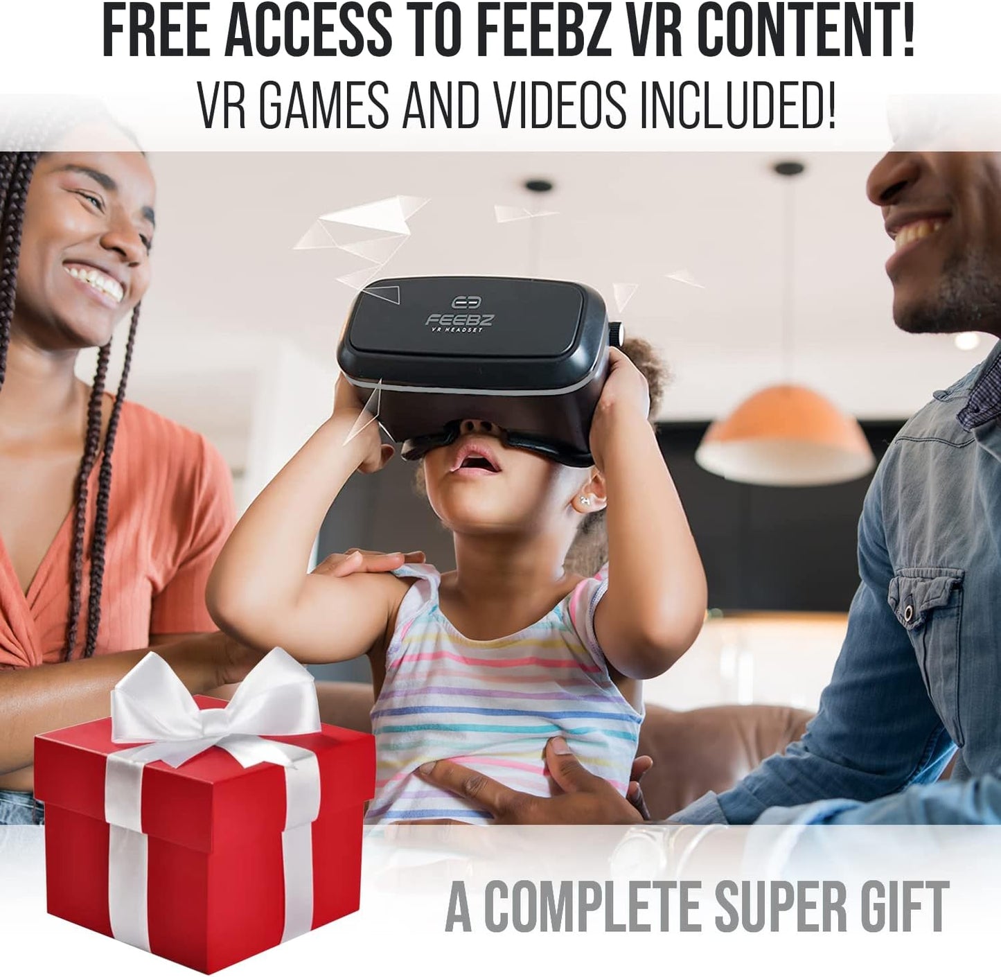 FEEBZ 3D VR Headset for Kids 2.0   Android Remote - for iPhone &amp; Android Phones | with 3D VR Videos &amp; Apps Links | Virtual Reality Goggles Set for Beginners
